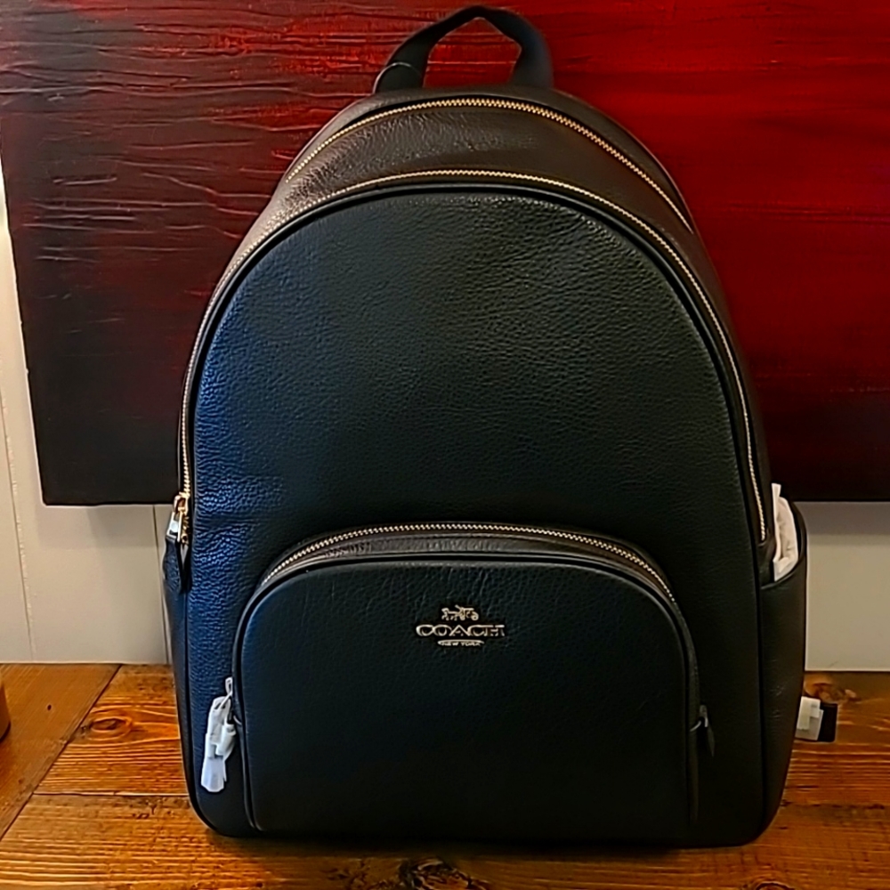 NEW w Tags - COACH Large Court Backpack in Black Leather